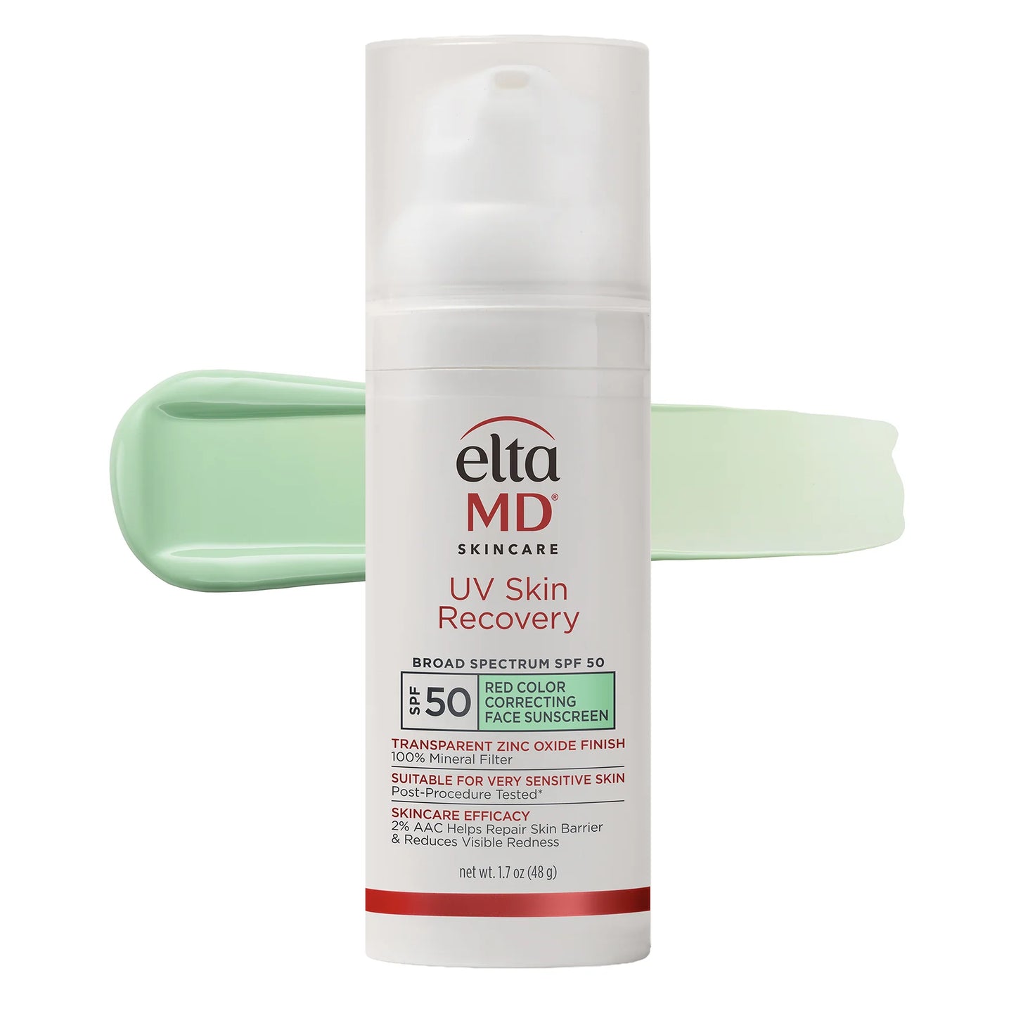 EltaMD UV Skin Recovery Red Color Correcting Green Tint Broad Spectrum SPF 50 1.7oz